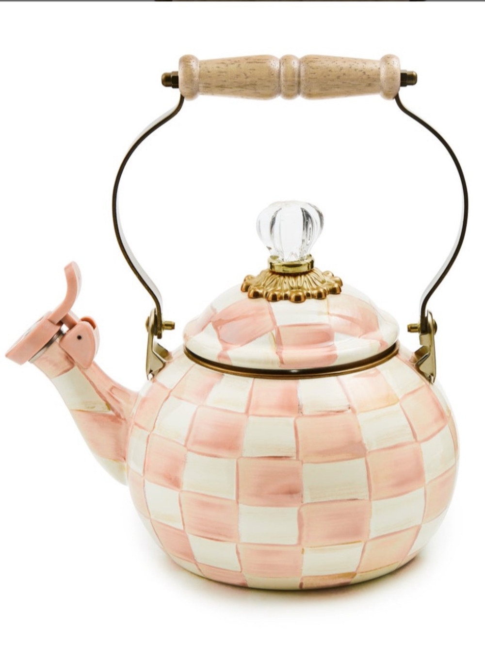 Mackenzie-Childs Rosy Check Whistling
Tea Kettle - 2 Qt. New w/out box.